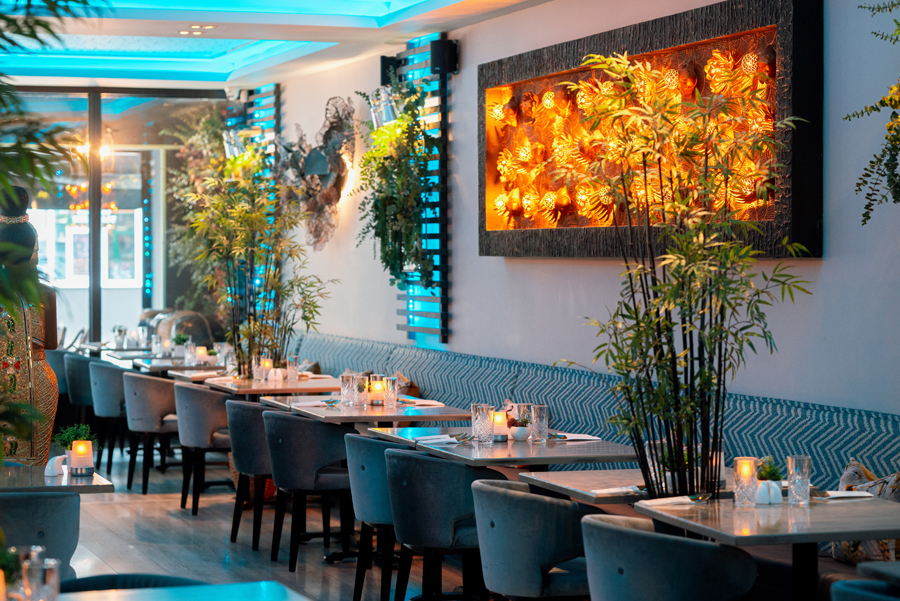 Enjoy a dining experience alone or with partners, family or friends in our bright, spacious yet cosy, mood-lit restaurant, where we have ensured a modern design is blended with an authentic ethnicity in the decor.